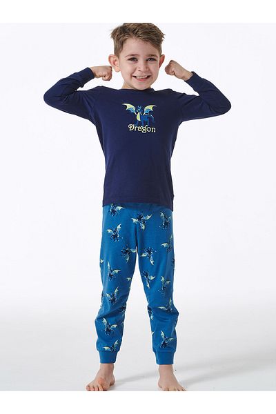 Schiesser Pyjama Boys World Schlafanzug Schlafmode Bequem