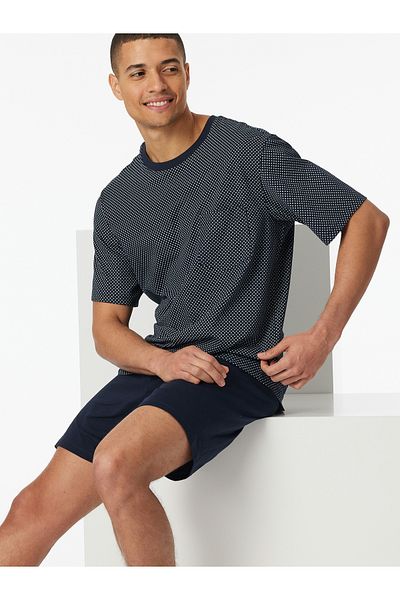 Schiesser Pyjama Schlafanzug Kurz - Comfort Essentials Schlafanzug Schlafmode Bequem
