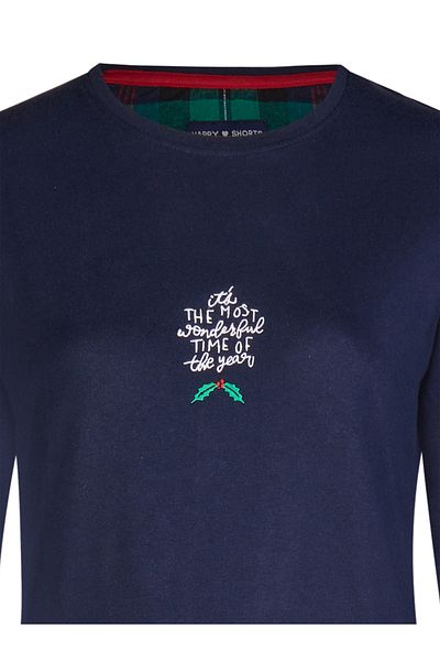Happy Shorts Pyjama Xmas Schlafanzug Schlafmode Bequem