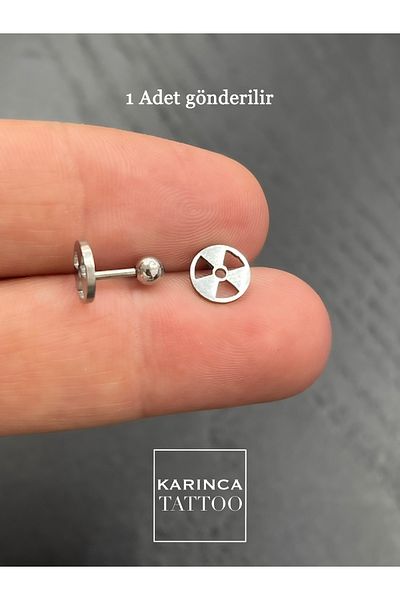Karınca Piercing Nuclear Chemistry Silver Color Ear Flat Helix Lip Tragus Piercing (Ant Tattoo)
