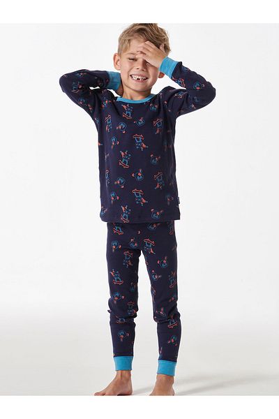 Schiesser Pyjama Boys World Schlafanzug Schlafmode Bequem
