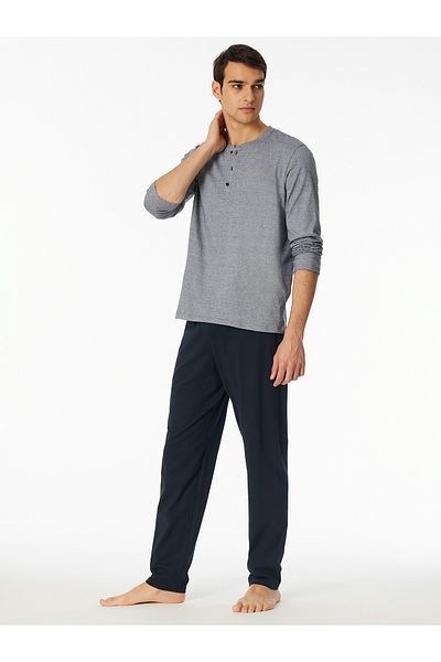 Schiesser Pyjama Schlafanzug Lang - Casual Essentials Schlafanzug Schlafmode Bequem
