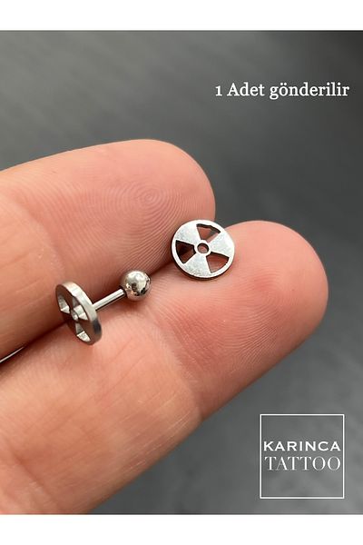 Karınca Piercing Nuclear Chemistry Silver Color Ear Flat Helix Lip Tragus Piercing (Ant Tattoo)