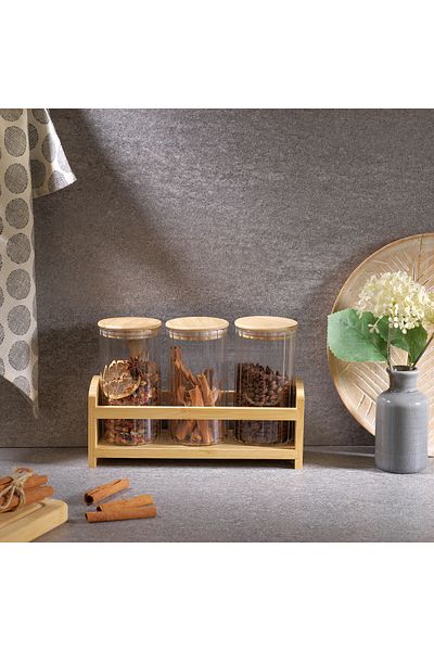 Schafer 7-Piece Striped Vera Small Spice Set with Stand