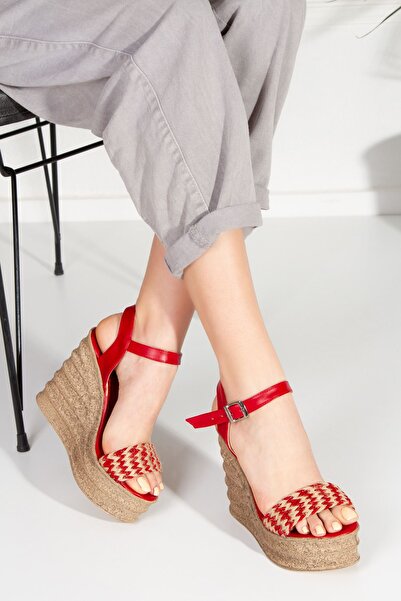 derithy Shipyard Wedge Topukku Shoes-red-abn0409