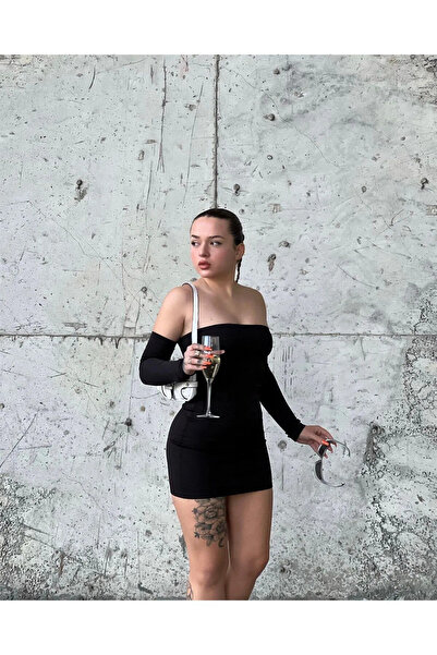 Mandlyz Ενημερωμένα καλούπια Μαύρο φόρεμα Madonna Collar