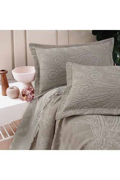Schafer Lumina Beige Bedspread Set - 3 Pieces