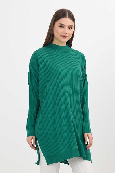 Rays Benetton Green Corded Tunic - 22131 Slit Detail
