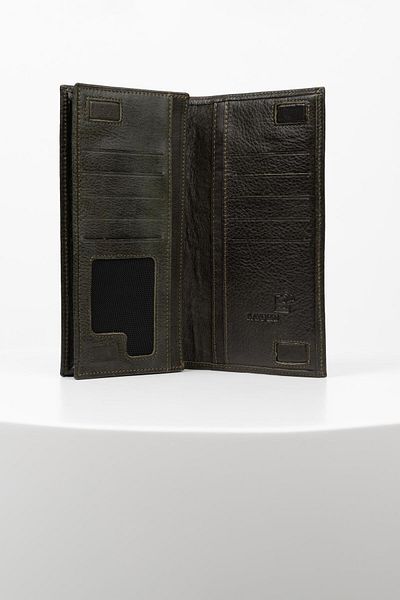 BAYDERİ Junias Genuine Leather Magnet Wallet with Phone Chamber