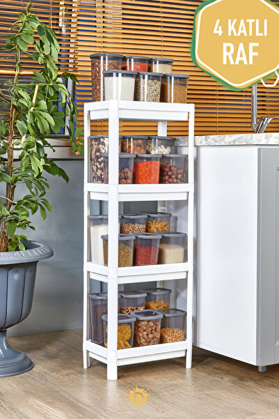 Carpekitchen vesken 4 katlı modüler dikdörtgen raf ünitesi 23x36x100 ölçülere...