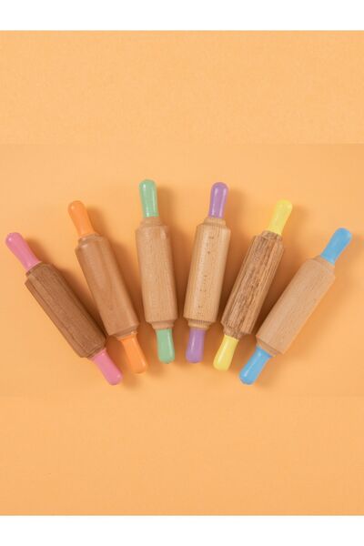 ChildGen Play Dough Mini Ahşap Merdane-pembe