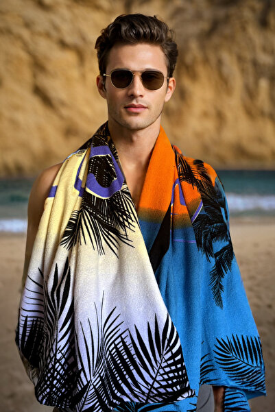 DOFİ Πετσέτα θαλάσσης για ενήλικες Unisex 70x140cm με καλοκαιρινό σχέδιο - Πετσέτα μπάνιου - Πετσέτα θαλάσσης