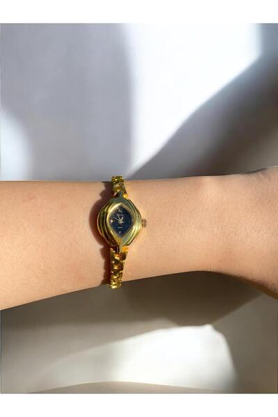 Vola Collection Kadın İnce Kordonlu Vintage Metal Kasa Gold Kol Saat 5