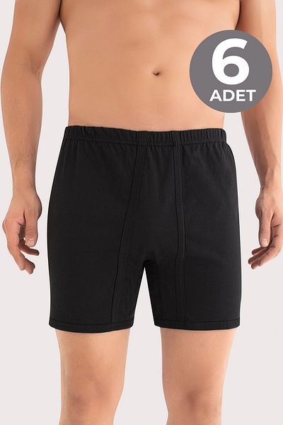 Arma Yıldız Ανδρικά σώβρακα Boxer 6 Pack Μαύρο 100% βαμβακερό χτενισμένο βαμβάκι