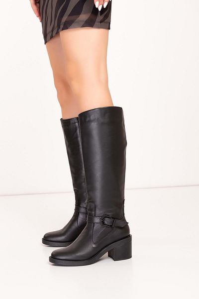 Gondol Cizme cu toc elegant din piele naturală cu imprimeu croco - Wst.4005