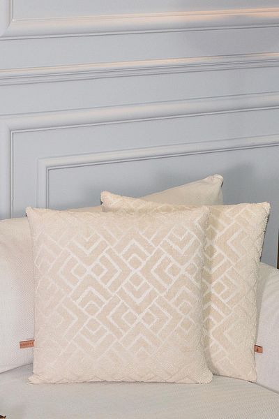 BİRHOME Διακοσμητική μαξιλαροθήκη Evita Jacquard Special Design 2 τεμαχίων 43x43 cm (ΜΠΕΖ)