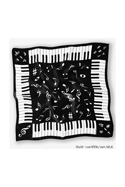 Galiga Pıano %100 Ipek Fular 55x55cm