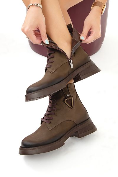 Tamer Tanca Women's Genuine Leather Casual Boots 599 23035 Bn Boots Sk22/23