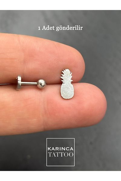 Karınca Piercing Pineapple Silver Color Ear Piercing