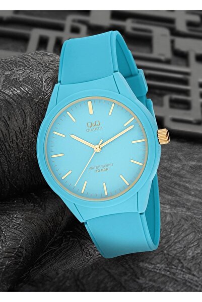 Q&Q Light Blue Unisex Sports Wristwatch with Silicone Cord - 10 Bar Waterproof