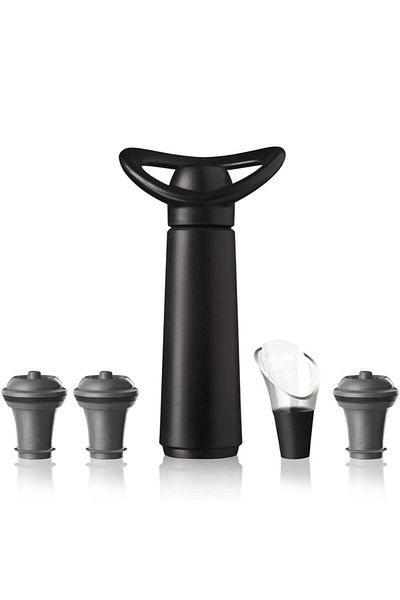 Vacu Vin Concerto Black Wine Vacuum Set - 1 Pump, 3 Stoppers, 1 Serving Apparatus (Boxed)