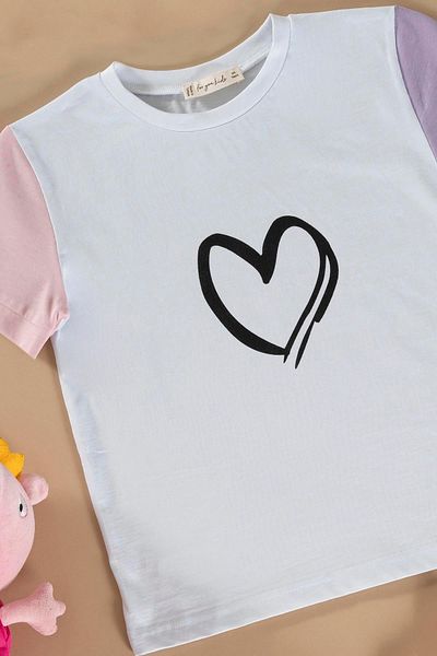 for you kids Gray Heart Printed T-shirt and Shorts Set