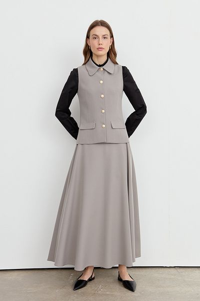 Fatma Atasoy Half Circle Gray Skirt
