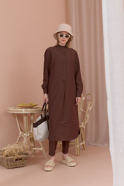 Fatma Atasoy Brown Cotton Riding Pants