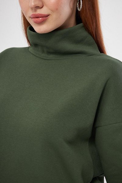TUBİA Women's Khaki Turtleneck Sweatshirt