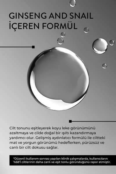 Jouk Yaşlanma ve Kırışıklık karşıtı, Gözaltı Aydınlatıcı Ginseng and Snail (salyangoz) Cilt Serumu 30 ml