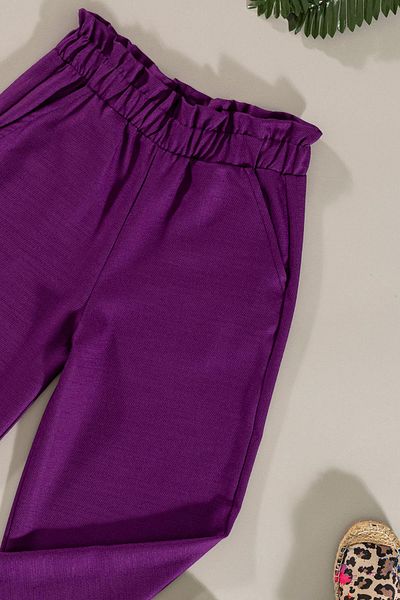 for you kids Purple Lace Trousers Set - Pocket Detailed