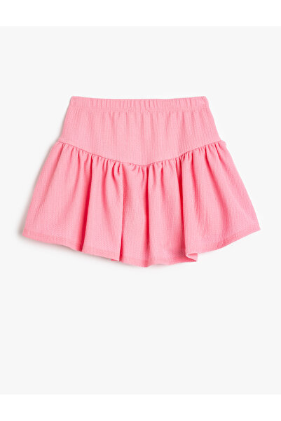 Koton Dokulu Pileli Şort Etek