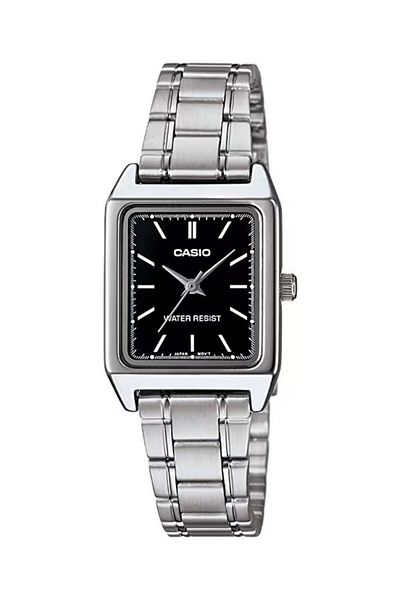 Casio Silver Color Women's Wristwatch with Black Cord