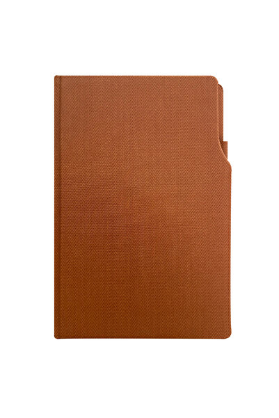 KILAVUZ REKLAM 17x24 Cm Lastikli Kalemlikli Günlük 2025 Ajanda Taba