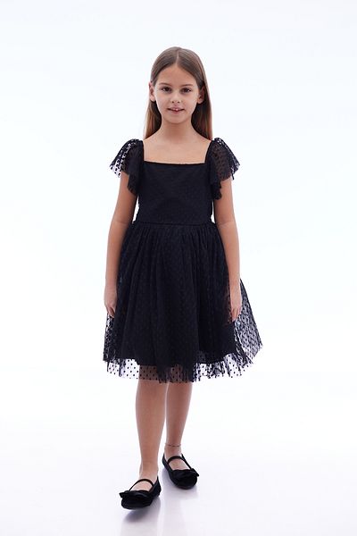 Ahengim Kids Rochie din tul la modă cu guler pătrat pentru fete AK2242