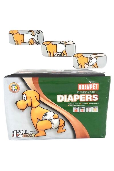 Hushpet ULTRA EMİCİ KÖPEK KÜLOT ÇİŞ PEDİ L 12Lİ
