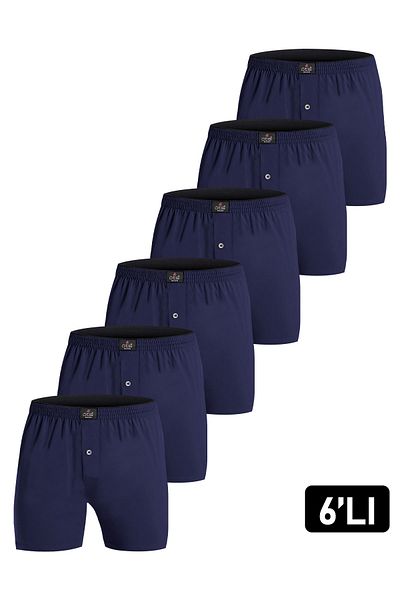 Öts Πακέτο 6 ανδρικών μονό τζέρσεϊ μπόξερ Indigo Cotton