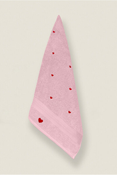 Ellaline Luv 2-Piece Towel Set 100% Cotton Certified, Heart Embroidered Hand Face Kitchen Towel 50X80Cm Model6