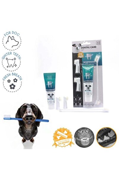 M-PETS 10122699 KÖPEKLER İÇİN BEYAZLATICI DİŞ MACUNU+FIRÇA SETİ