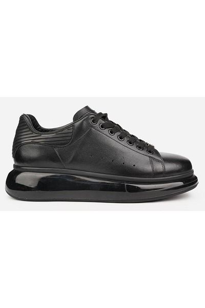 Pierre Cardin 10205, Μαύρα ανδρικά παπούτσια casual με ψηλή σόλα