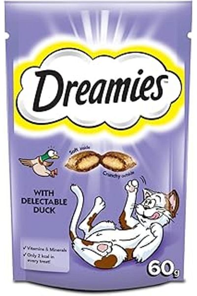 feifei Dreamies Dry Cat Treat, Duck Treat 60 g