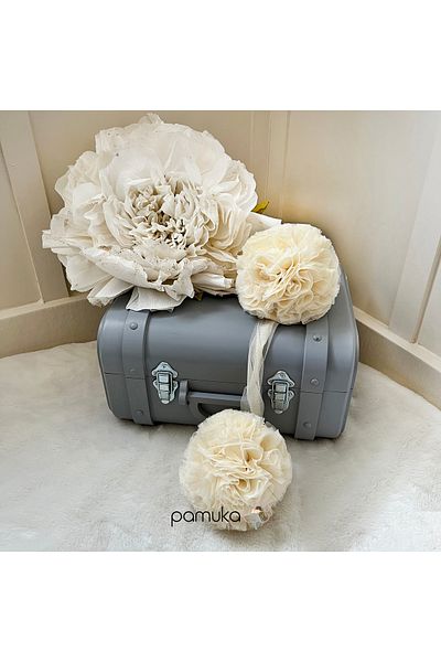 PAMUKA Tulle Twin Pompom Cream