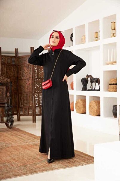 Neways 6579 Model - Denim Black Zippered Ferace