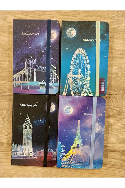Mikro A6 Ruled 80 Sheets Landscape Pattern Hard Cover Notepad (1 Pcs)