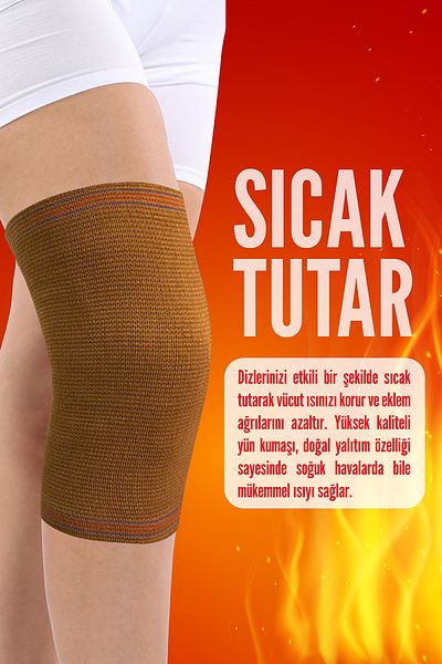 Flexy Medical (2 Pcs) Wool Knee Pads - Adding Knee Pain and Scaling, Rheumatism (Brown)