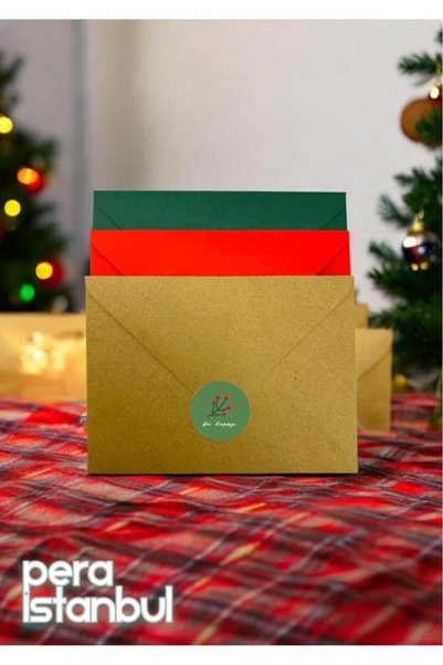 Pera İstanbul New Year Christmas Themes Colorful Envelope 13X18 cm Sticker Gift