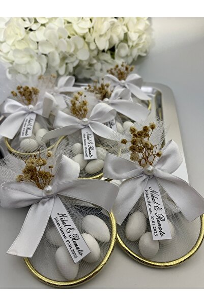 GİM Design 20 Adet Süslemeli Metal Halka , Nikah Şekeri, Doğum, Sünnet, Düğün...