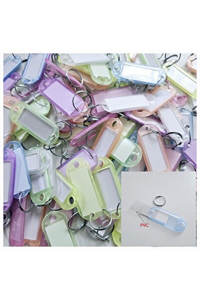ÜNSA Anahtar 100x Anahtarlık Plastik Etiket Kimlik Pvc Li Isimlik Isim Yazı Y...