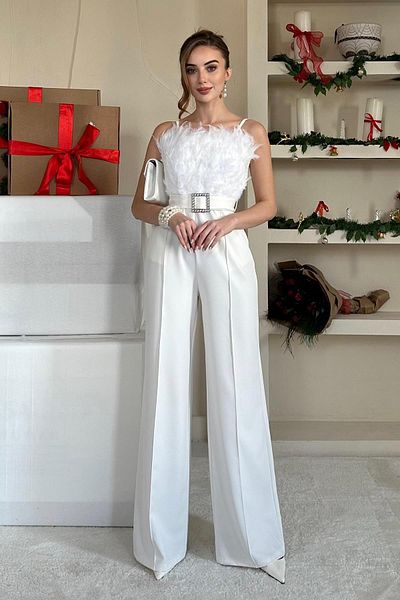 Elbee Fashion Woman Otriş Detailed Belted Jumpsuit