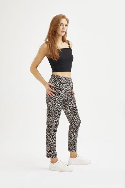 Oro verde Pantaloni calduri Oroverde Leopard Pantaloni din Lycra cu Miflon în interior